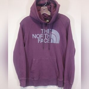 The North Face Women’s Small Purple Logo Hoodie Pullover Kangaroo Pocket